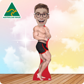 Male Body Builder with Custom Cartoon Head Cutout
